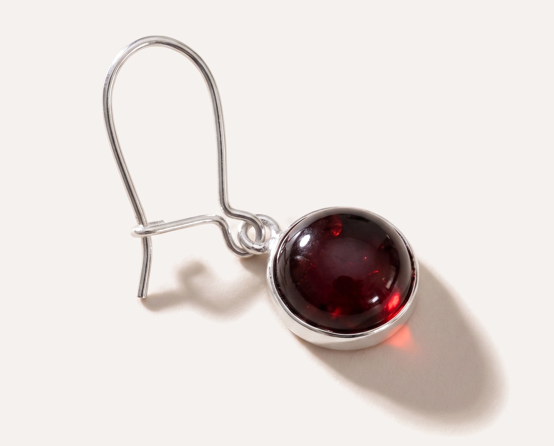 ESSENTIALS Cherry Red Amber Drop Earrings — Baltic amber and sterling silver jewellery by Baltic Beauty