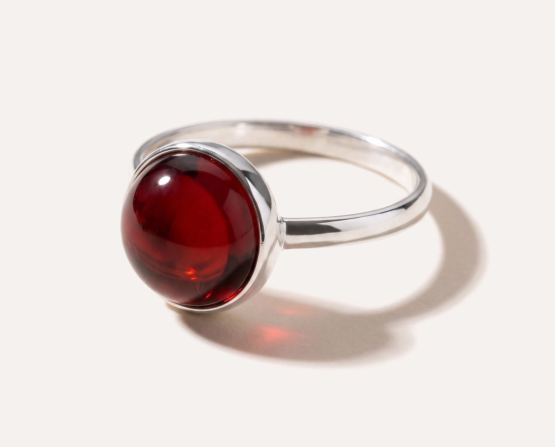 ESSENTIALS Cherry Red Amber Solitaire Ring — Baltic amber and sterling silver jewellery by Baltic Beauty
