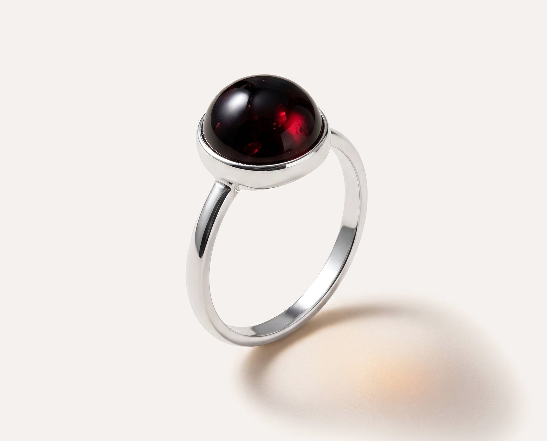 ESSENTIALS Cherry Red Amber Solitaire Ring — Baltic amber and sterling silver jewellery by Baltic Beauty