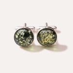 ESSENTIALS Green Amber Cufflinks — Baltic amber and sterling silver jewellery by Baltic Beauty
