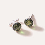 ESSENTIALS Green Amber Cufflinks — Baltic amber and sterling silver jewellery by Baltic Beauty