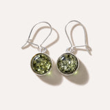 ESSENTIALS Green Amber Drop Earrings — Baltic amber and sterling silver jewellery by Baltic Beauty