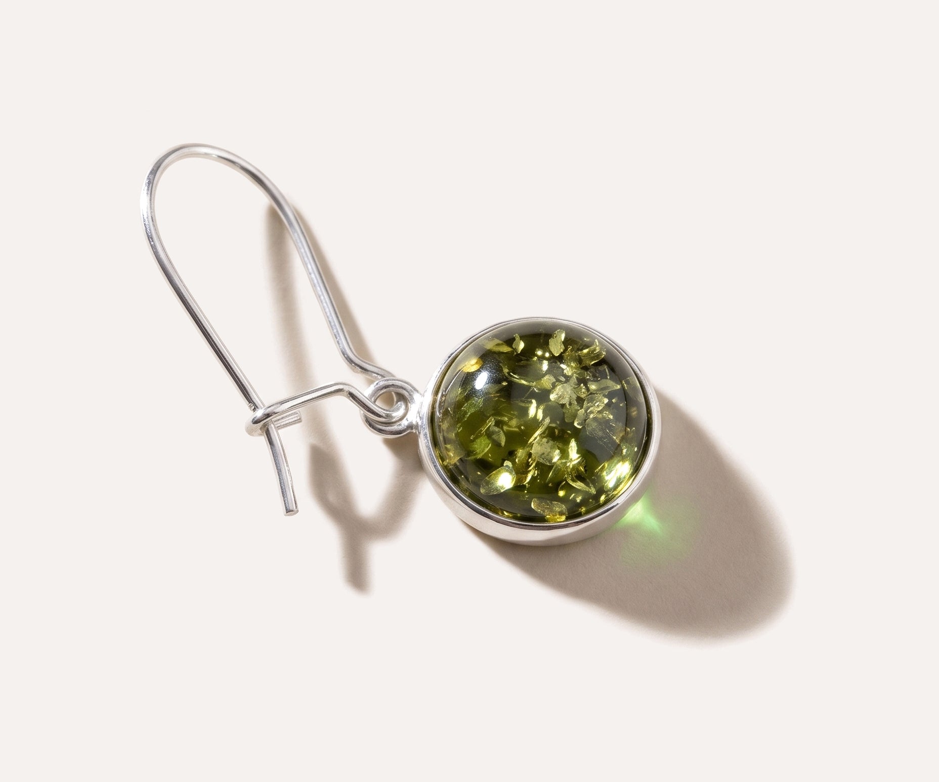 ESSENTIALS Green Amber Drop Earrings — Baltic amber and sterling silver jewellery by Baltic Beauty