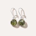 ESSENTIALS Green Amber Drop Earrings — Baltic amber and sterling silver jewellery by Baltic Beauty