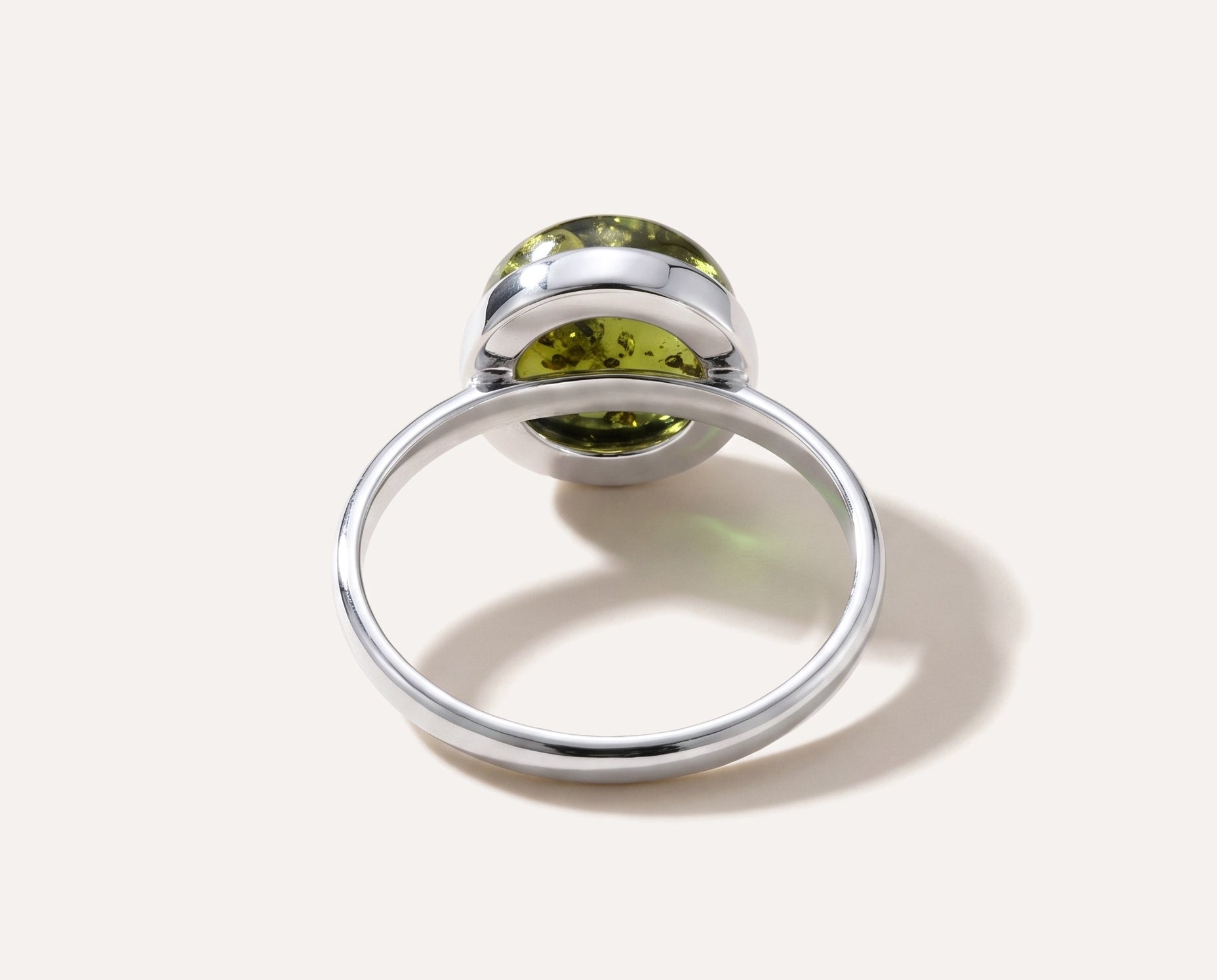 ESSENTIALS Green Amber Solitaire Ring — Baltic amber and sterling silver jewellery by Baltic Beauty