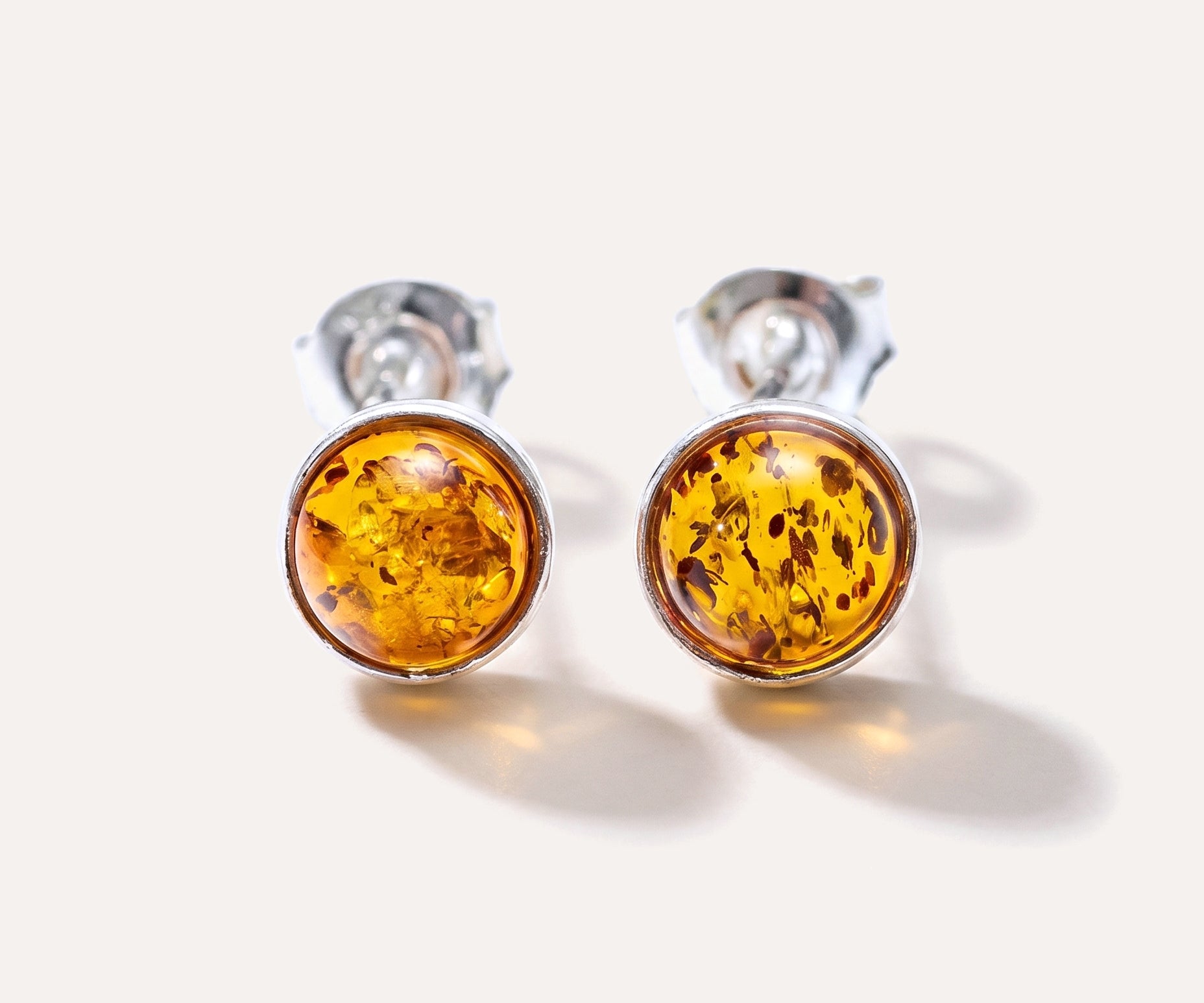 ESSENTIALS Mini Amber Stud Earrings — Baltic amber and sterling silver jewellery by Baltic Beauty