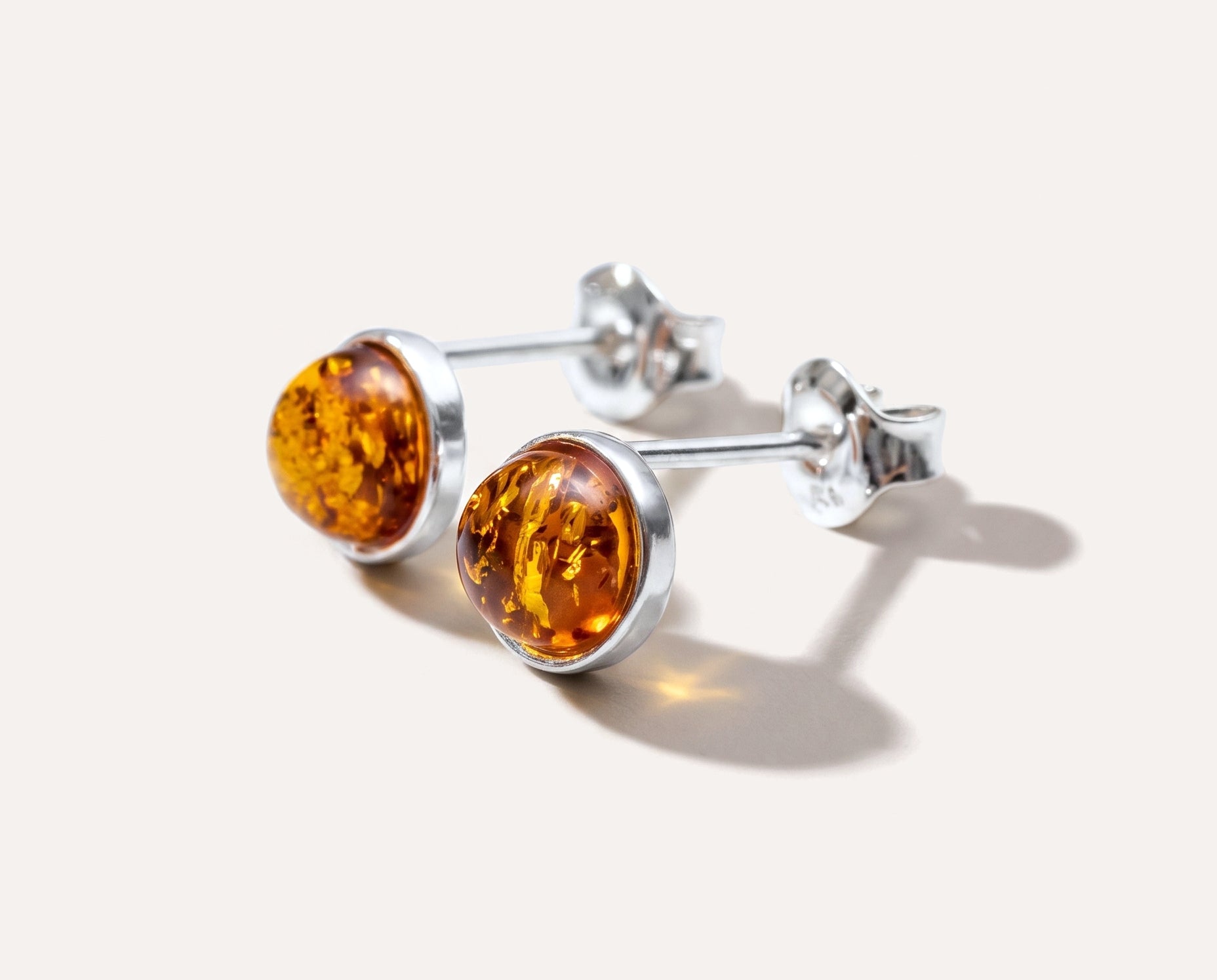 ESSENTIALS Mini Amber Stud Earrings — Baltic amber and sterling silver jewellery by Baltic Beauty
