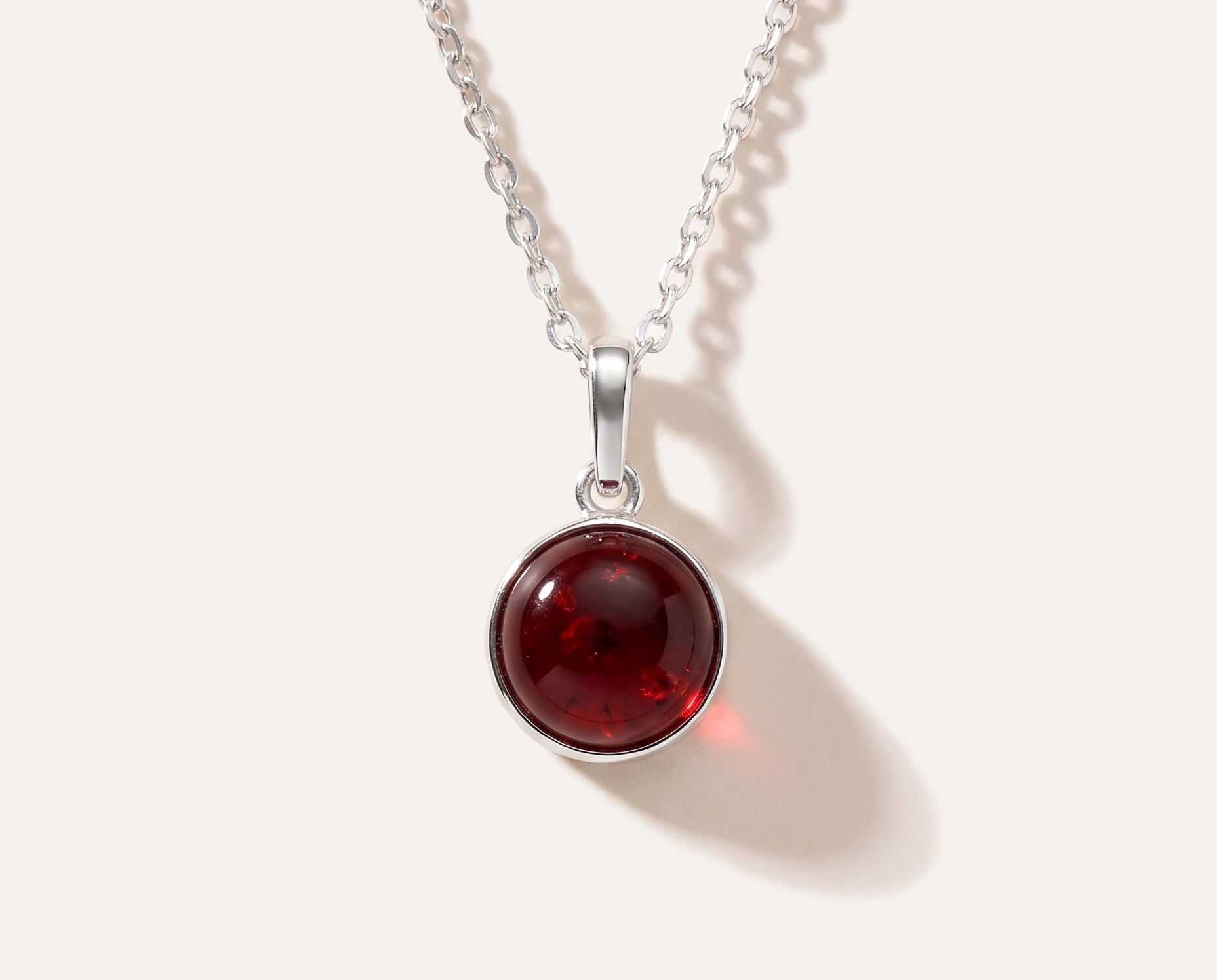 ESSENTIALS Mini Cherry Amber Pendant — Baltic amber and sterling silver jewellery by Baltic Beauty