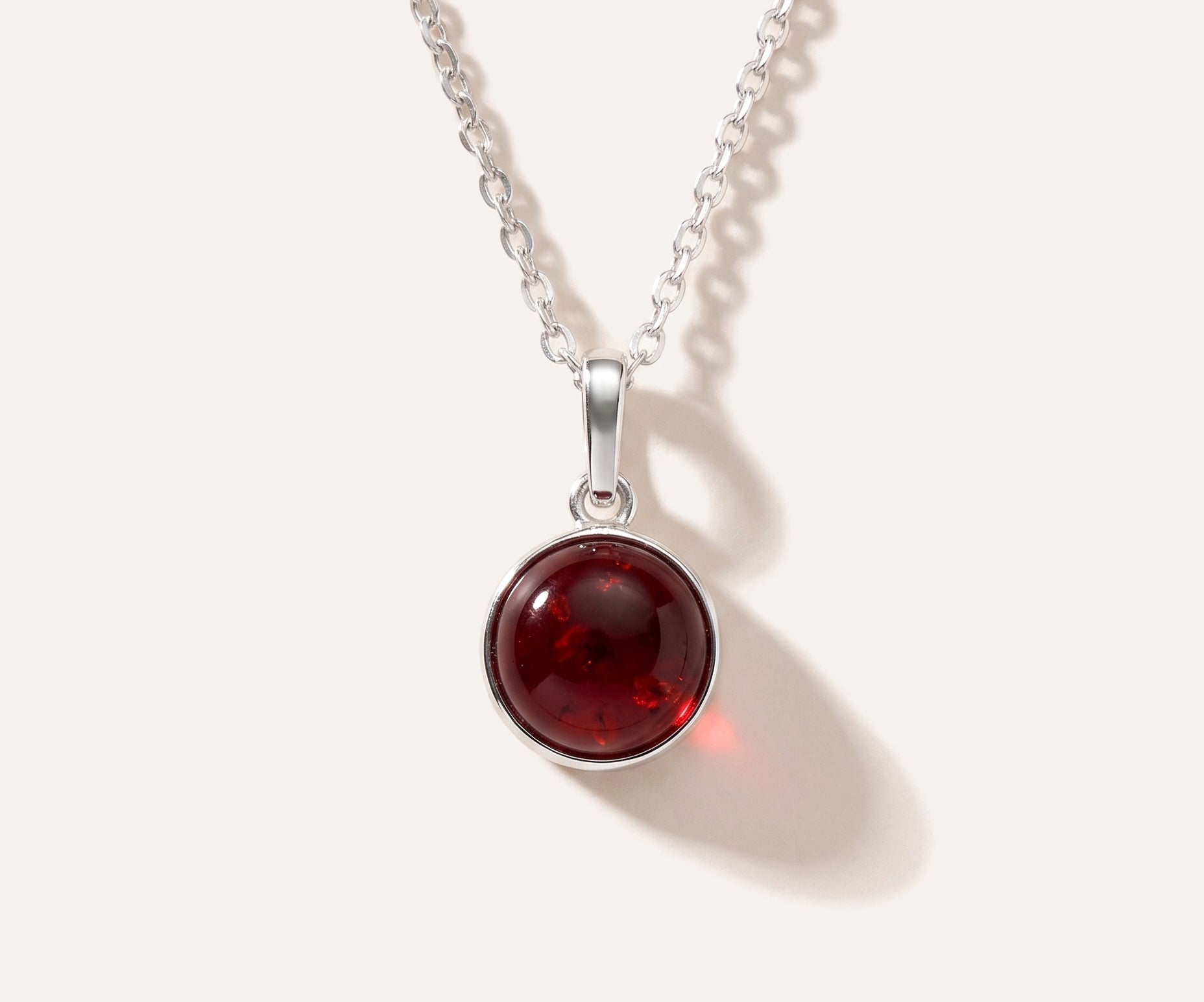 ESSENTIALS Mini Cherry Amber Pendant — Baltic amber and sterling silver jewellery by Baltic Beauty