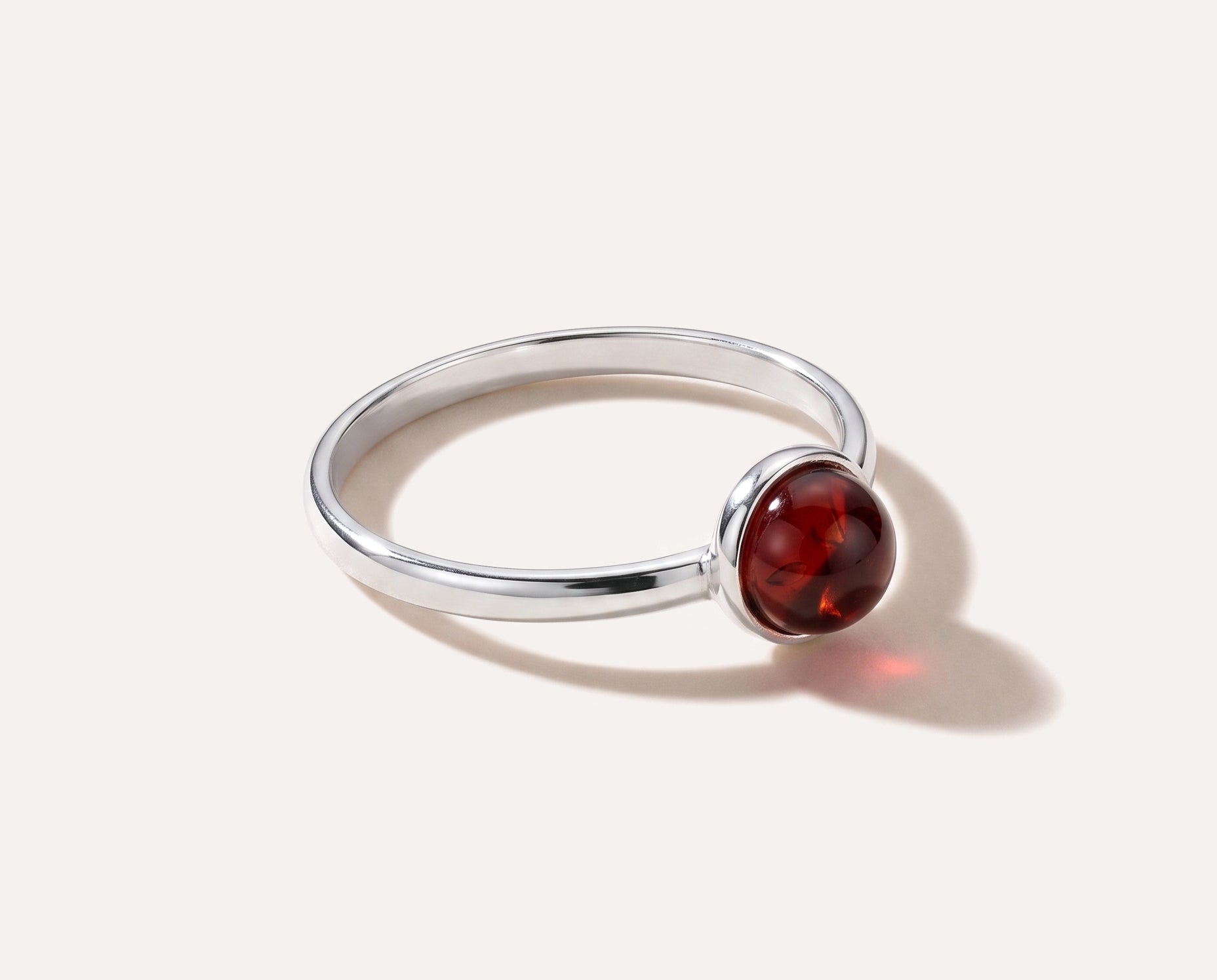 ESSENTIALS Mini Cherry Red Amber Stacking Ring — Baltic amber and sterling silver jewellery by Baltic Beauty