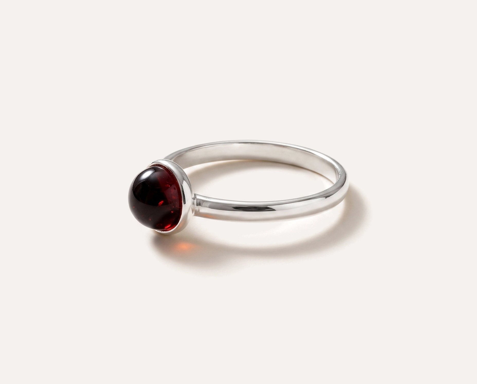 ESSENTIALS Mini Cherry Red Amber Stacking Ring — Baltic amber and sterling silver jewellery by Baltic Beauty