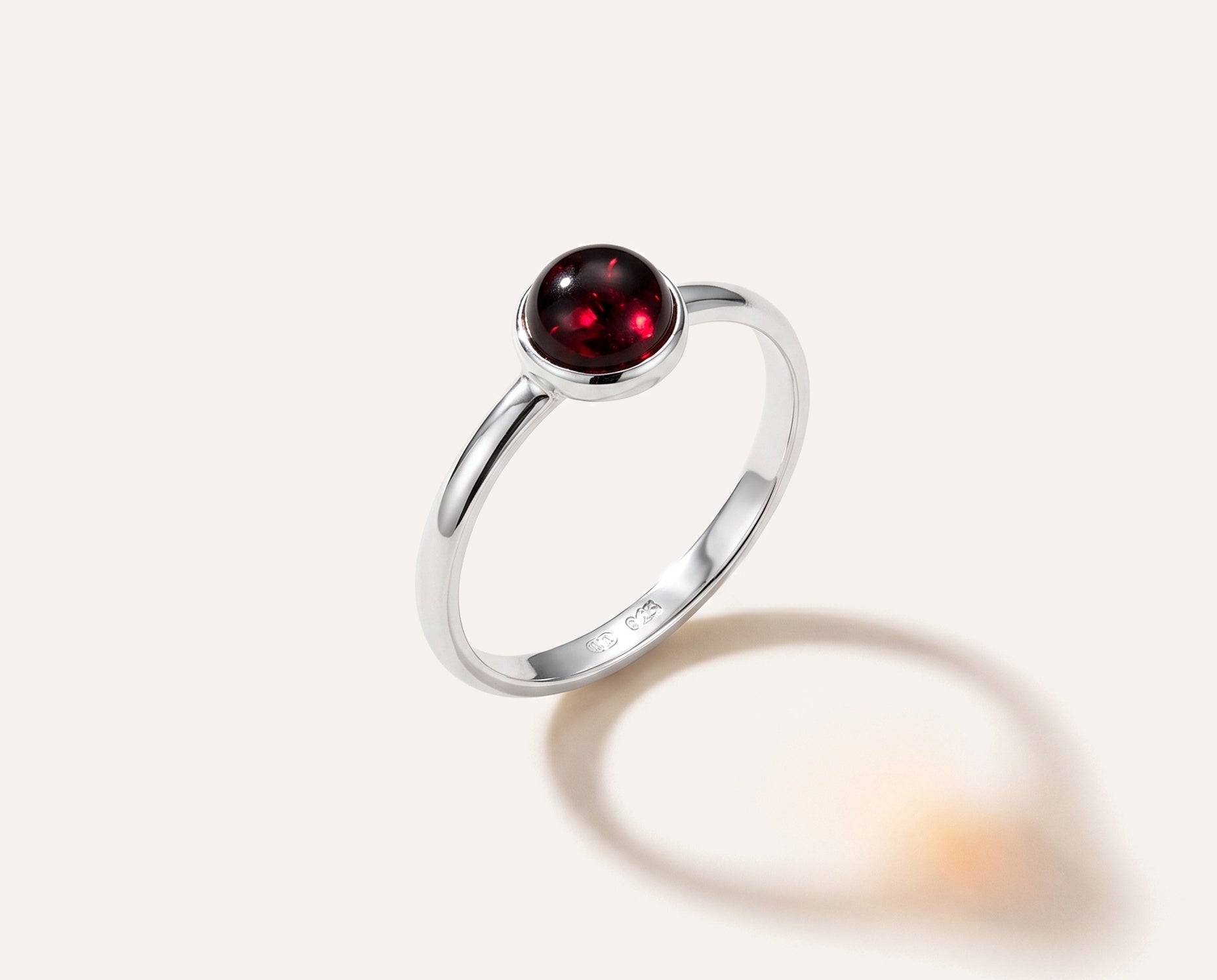 ESSENTIALS Mini Cherry Red Amber Stacking Ring — Baltic amber and sterling silver jewellery by Baltic Beauty