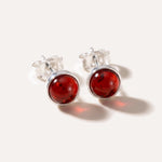 ESSENTIALS Mini Cherry Red Amber Stud Earrings — Baltic amber and sterling silver jewellery by Baltic Beauty