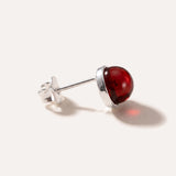 ESSENTIALS Mini Cherry Red Amber Stud Earrings — Baltic amber and sterling silver jewellery by Baltic Beauty