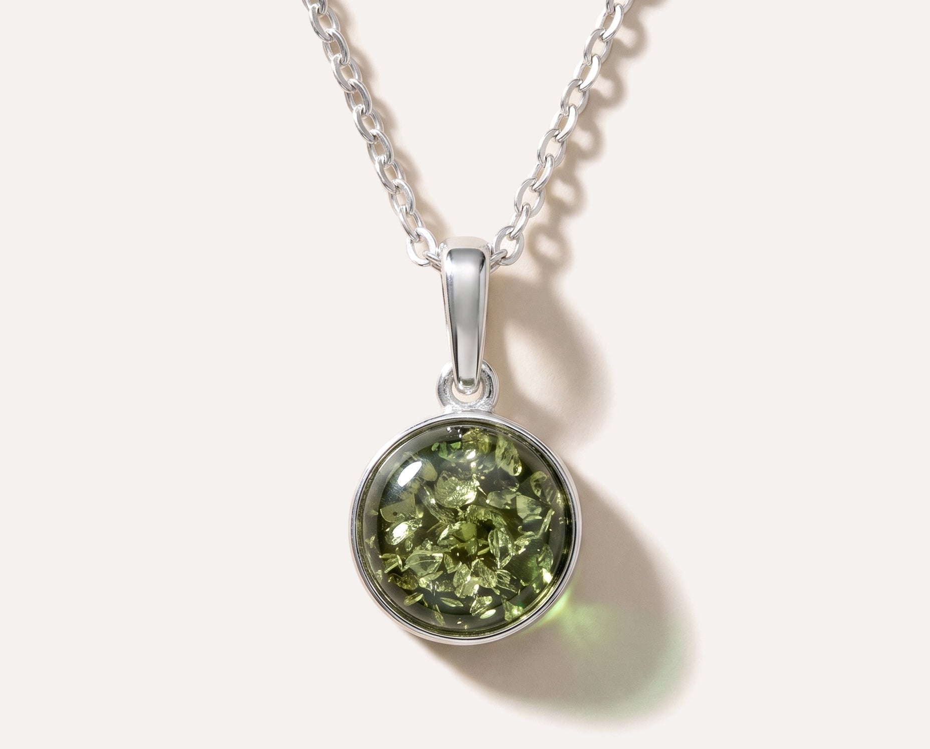 ESSENTIALS Mini Green Amber Pendant — Baltic amber and sterling silver jewellery by Baltic Beauty