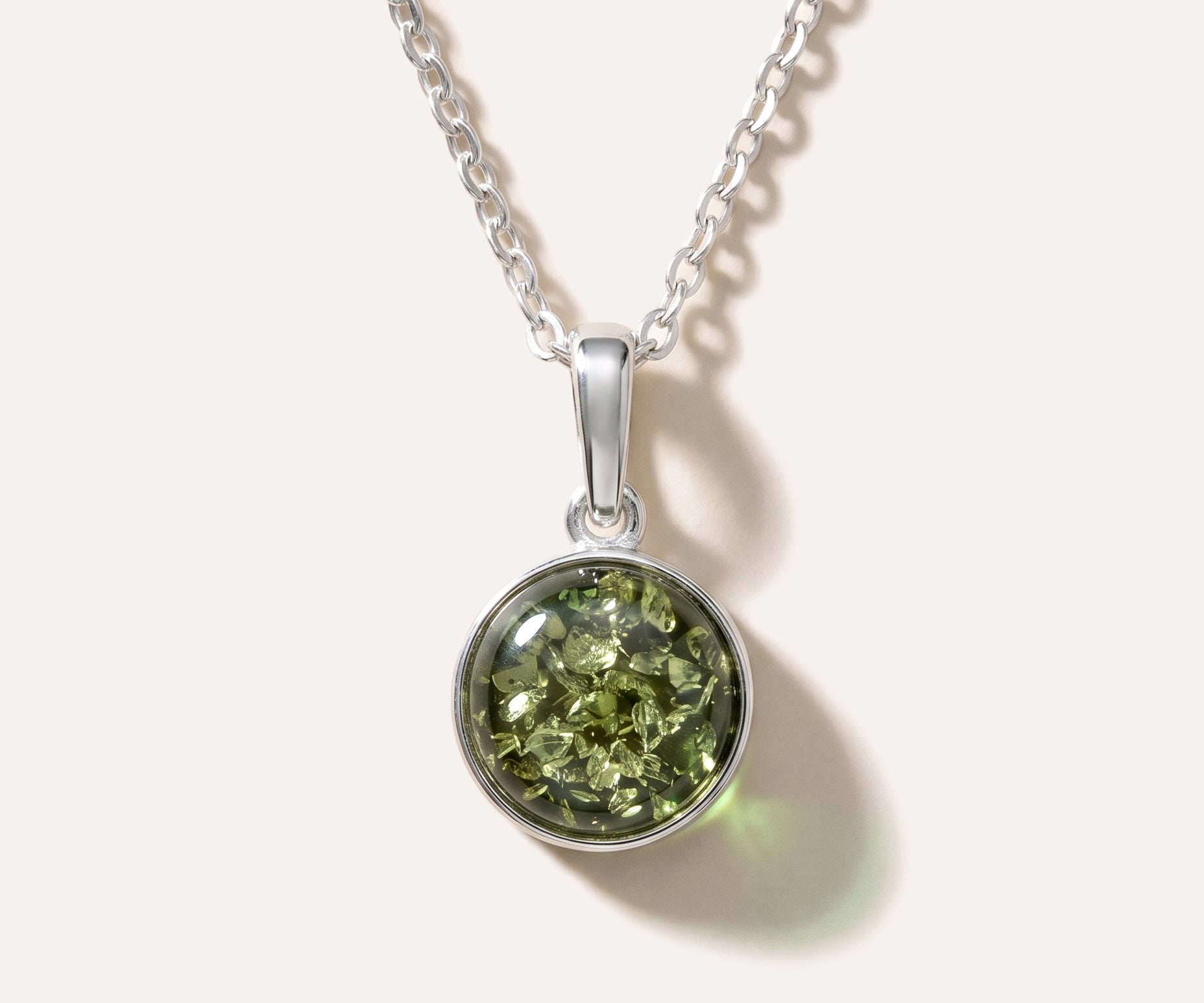 ESSENTIALS Mini Green Amber Pendant — Baltic amber and sterling silver jewellery by Baltic Beauty