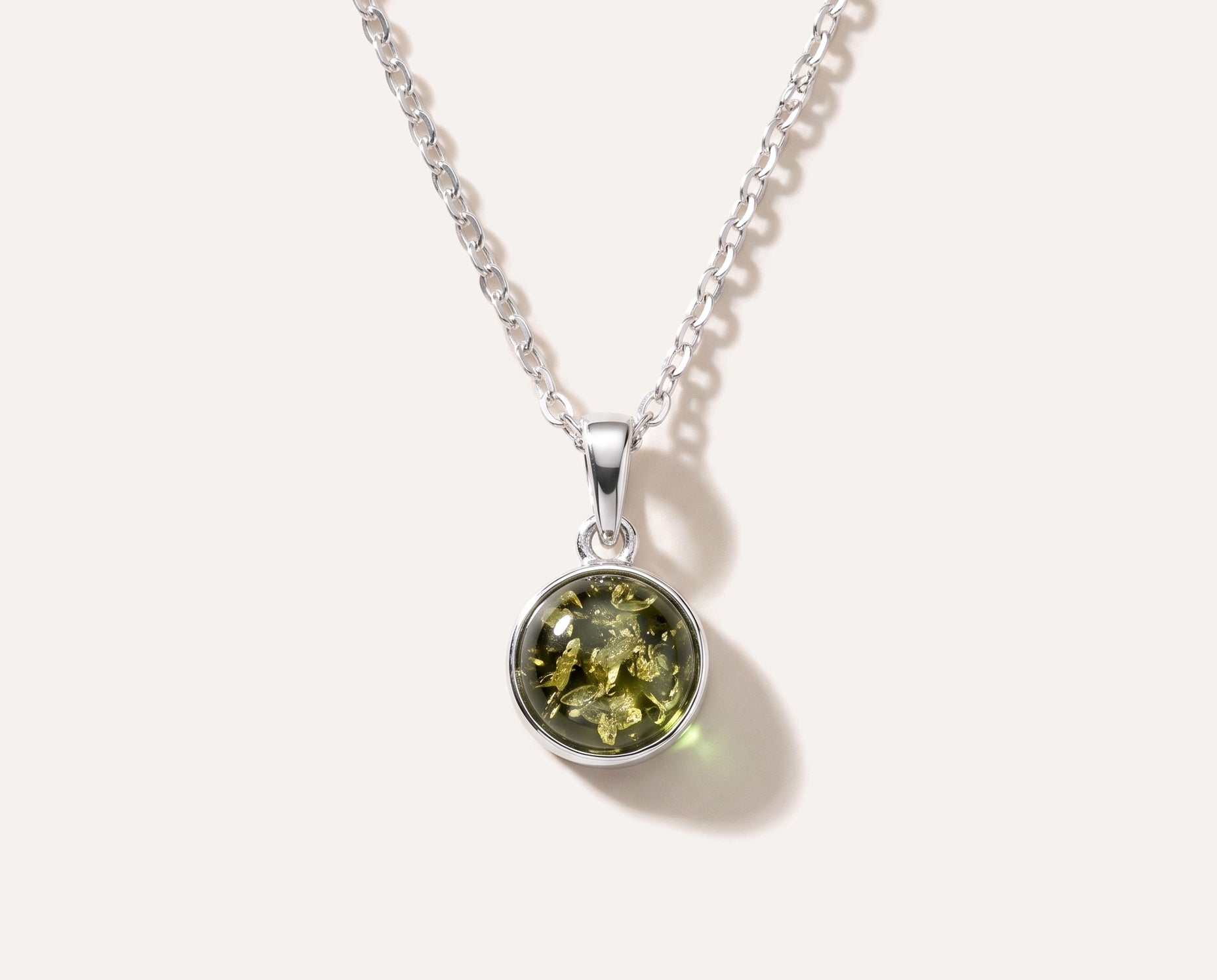 ESSENTIALS Mini Green Amber Pendant — Baltic amber and sterling silver jewellery by Baltic Beauty