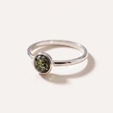 ESSENTIALS Mini Green Amber Stacking Ring — Baltic amber and sterling silver jewellery by Baltic Beauty