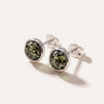 ESSENTIALS Mini Green Amber Stud Earrings — Baltic amber and sterling silver jewellery by Baltic Beauty