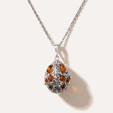 Fabergé Inspired Amber Egg Locket Necklace — Baltic amber and sterling silver jewellery by Baltic Beauty