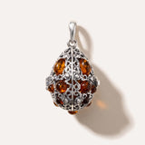 Fabergé Inspired Amber Egg Locket Necklace — Baltic amber and sterling silver jewellery by Baltic Beauty