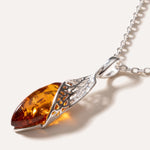 Fancy Top Amber & Silver Pendant — Baltic amber and sterling silver jewellery by Baltic Beauty
