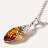 Fancy Top Amber & Silver Pendant — Baltic amber and sterling silver jewellery by Baltic Beauty