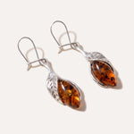 Fancy Top Cognac Amber Earrings — Baltic amber and sterling silver jewellery by Baltic Beauty