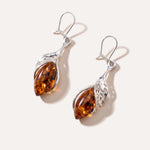 Fancy Top Cognac Amber Earrings — Baltic amber and sterling silver jewellery by Baltic Beauty
