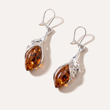Fancy Top Cognac Amber Earrings — Baltic amber and sterling silver jewellery by Baltic Beauty