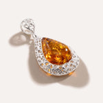 Filigree Frame Amber Teardrop Pendant — Baltic amber and sterling silver jewellery by Baltic Beauty