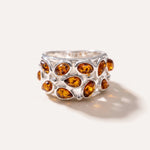 Floral Amber Cuff Ring — Baltic amber and sterling silver jewellery by Baltic Beauty