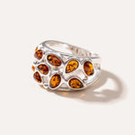 Floral Amber Cuff Ring — Baltic amber and sterling silver jewellery by Baltic Beauty