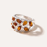 Floral Amber Cuff Ring — Baltic amber and sterling silver jewellery by Baltic Beauty