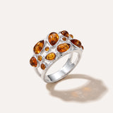 Floral Amber Cuff Ring — Baltic amber and sterling silver jewellery by Baltic Beauty