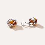 Floral Frame Oval Amber Clip On Earrings — Baltic amber and sterling silver jewellery by Baltic Beauty