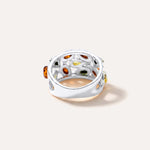 Floral Multicolour Amber Cuff Ring — Baltic amber and sterling silver jewellery by Baltic Beauty