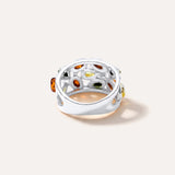 Floral Multicolour Amber Cuff Ring — Baltic amber and sterling silver jewellery by Baltic Beauty