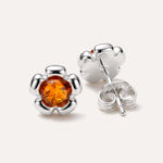 Floral Stud Amber Earrings — Baltic amber and sterling silver jewellery by Baltic Beauty