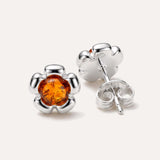 Floral Stud Amber Earrings — Baltic amber and sterling silver jewellery by Baltic Beauty