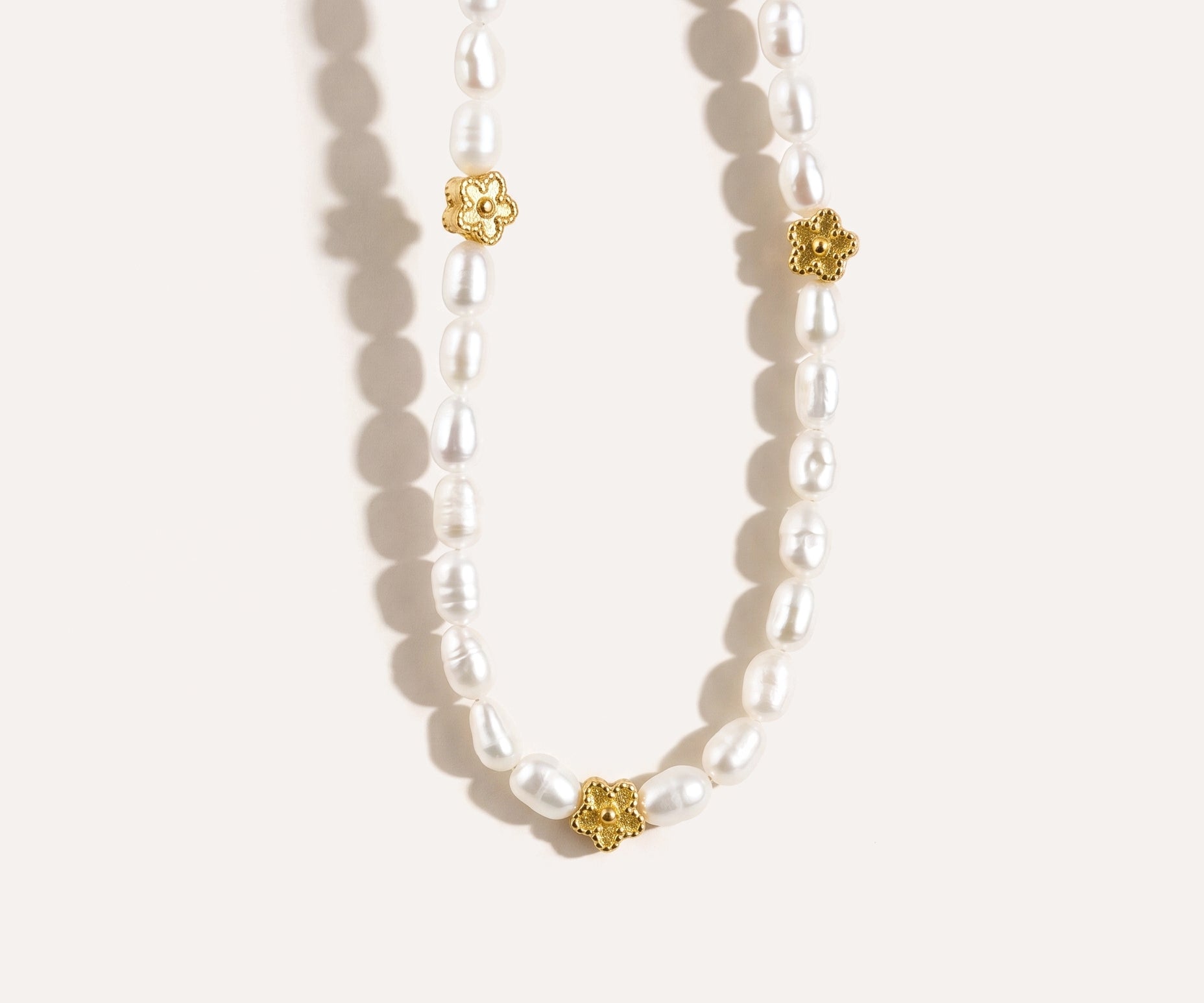 Flower Pearl Necklace — Baltic amber and sterling silver jewellery by Baltic Beauty