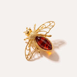 Gold Amber Bee Brooch — Baltic amber and sterling silver jewellery by Baltic Beauty