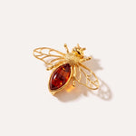 Gold Amber Bee Brooch — Baltic amber and sterling silver jewellery by Baltic Beauty