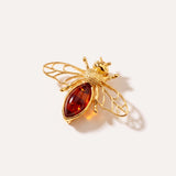 Gold Amber Bee Brooch — Baltic amber and sterling silver jewellery by Baltic Beauty
