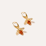 Gold Amber Bee Earrings — Baltic amber and sterling silver jewellery by Baltic Beauty