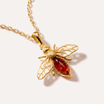 Gold Amber Bee Necklace — Baltic amber and sterling silver jewellery by Baltic Beauty