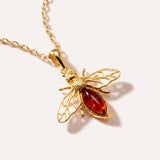 Gold Amber Bee Necklace — Baltic amber and sterling silver jewellery by Baltic Beauty