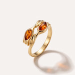 Gold Amber Tulip Ring — Baltic amber and sterling silver jewellery by Baltic Beauty
