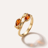Gold Amber Tulip Ring — Baltic amber and sterling silver jewellery by Baltic Beauty