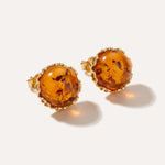 Gold Heart Frame Stud Earrings — Baltic amber and sterling silver jewellery by Baltic Beauty